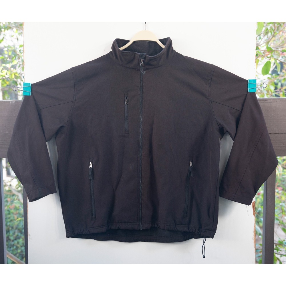 Cintas Soft Shell Jacket Mens 2XL Black Good Full Zip Workwear Utility